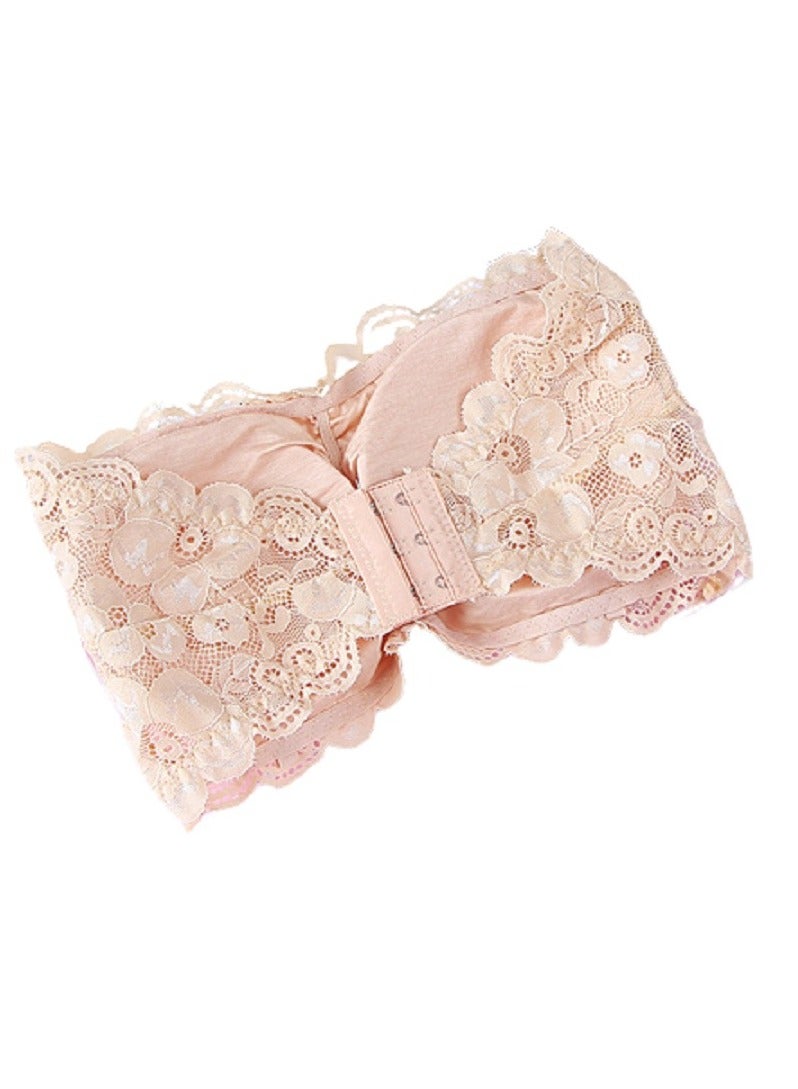 Women Floral Lace Strapless Tube Top  Seamless Stretchy Chest Bras .  - Image 1