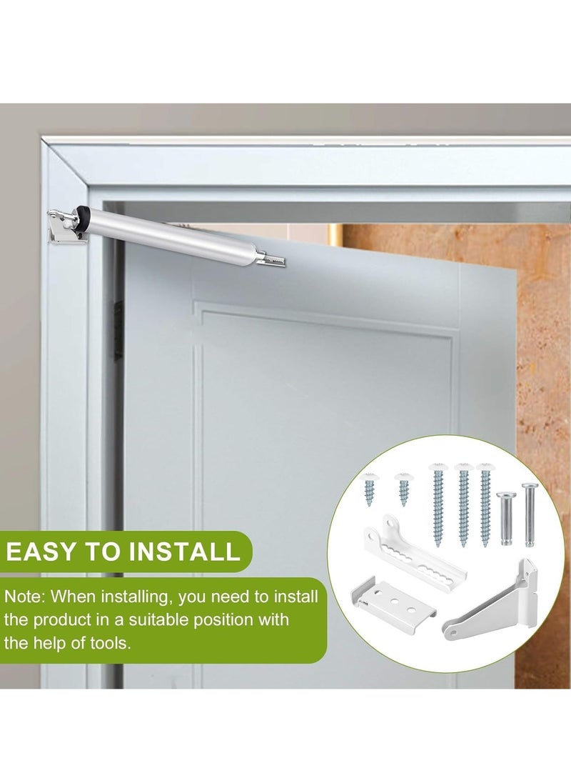 SYOSI Door Closer Replacement Parts Kit, Screen Door Closer Bracket Storm Door Parts with Brackets Pins and Mounting Screws for Andersen Draft Door Parts White  - Image 2