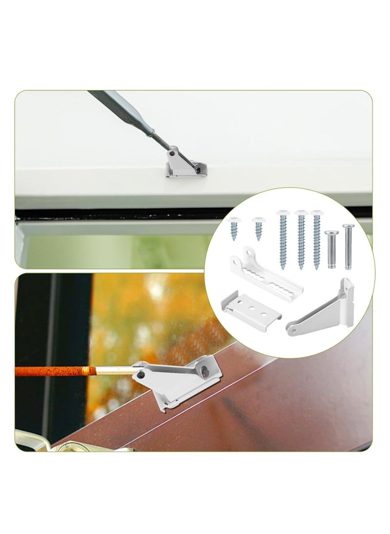 SYOSI Door Closer Replacement Parts Kit, Screen Door Closer Bracket Storm Door Parts with Brackets Pins and Mounting Screws for Andersen Draft Door Parts White  - Image 4