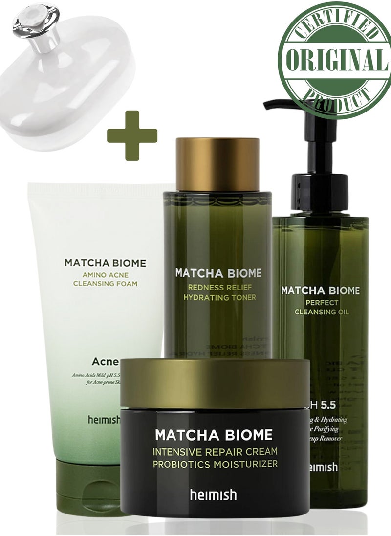 Heimish Heimish Matcha Biome Complete Skincare Set: Cleansing Oil, Acne Cleansing Foam, Hydrating Toner, Intensive Repair Cream & Face Scrubber  - Image 2