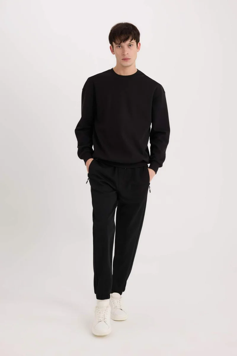 ديفاكتو Slim Fit Zippered Pique Sweatpants