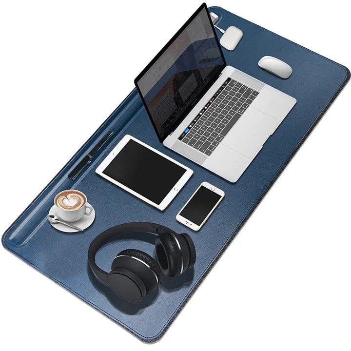 Y&D PU Leather Desk Mat 68.5 x 36.8cm, Large Office Desk Pad Protector with Magnetic Cable Organizer, Home & Office Use - Image 2