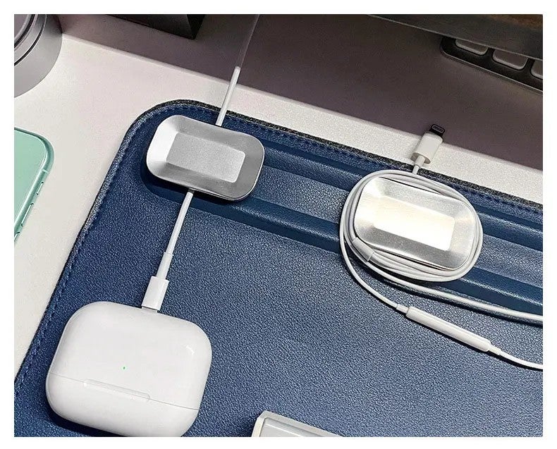 Y&D PU Leather Desk Mat 68.5 x 36.8cm, Large Office Desk Pad Protector with Magnetic Cable Organizer, Home & Office Use - Image 4