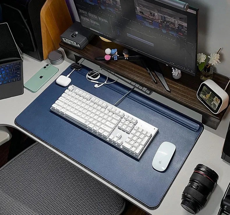 Y&D PU Leather Desk Mat 68.5 x 36.8cm, Large Office Desk Pad Protector with Magnetic Cable Organizer, Home & Office Use - Image 3