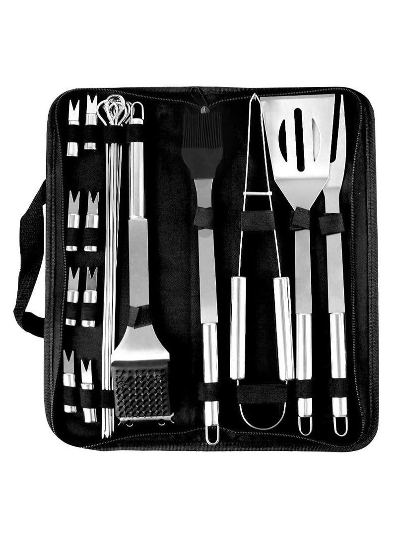 Y&D BBQ Barbecue Tool Set, Stainless Steel Accessories with Storage Bags, Complete Outdoor Grill Utensils Grilling Tools Set for Friends Family (20 Pcs) - Image 1