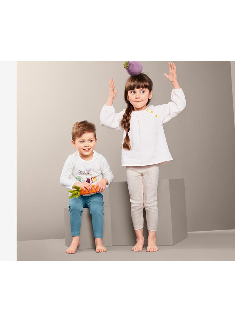 Tchibo Kids 2 pcs. Ribbed Leggings, Petrol and Sand  - Image 1