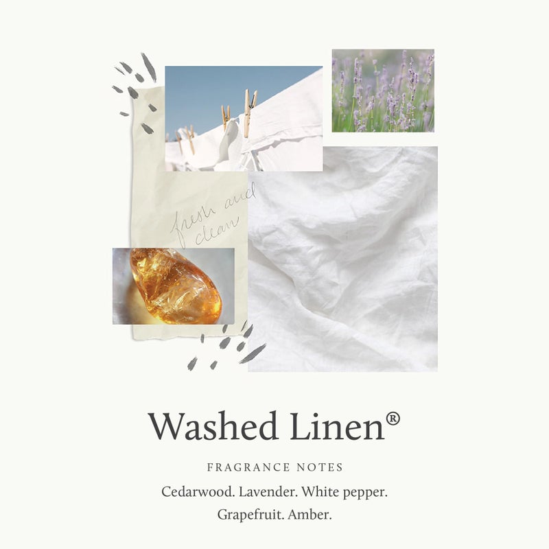 Thymes Washed Linen Candle - 8 oz Scented Candle for a Fresh Home Fragrance - Matte White Jar - Image 3