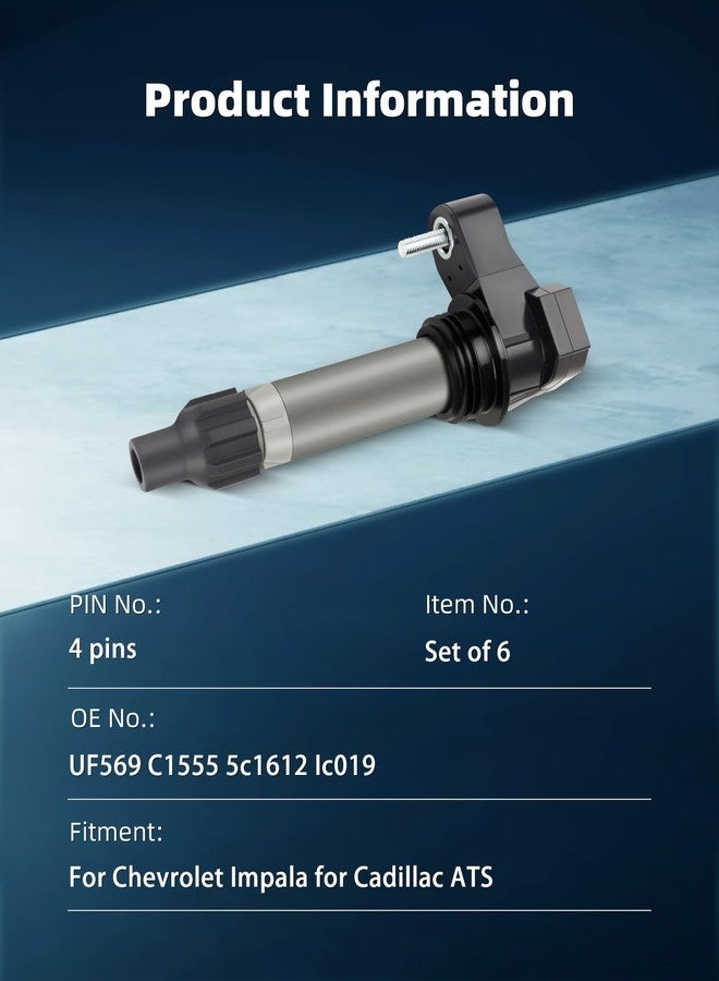 ECCPP Ignition Coils Pack Compatible with V6 3.6L UF569 Set of 6 - Image 3
