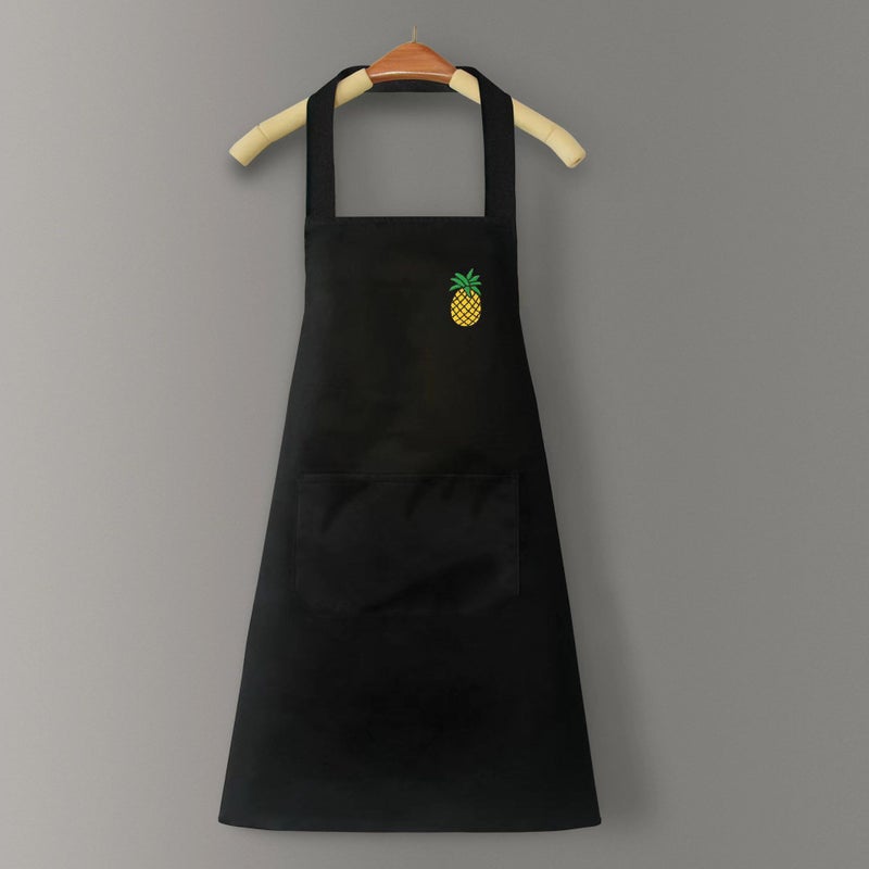 Waterproof Oilproof Cartoon Apron for Kitchen Black large pineapple - Image 1