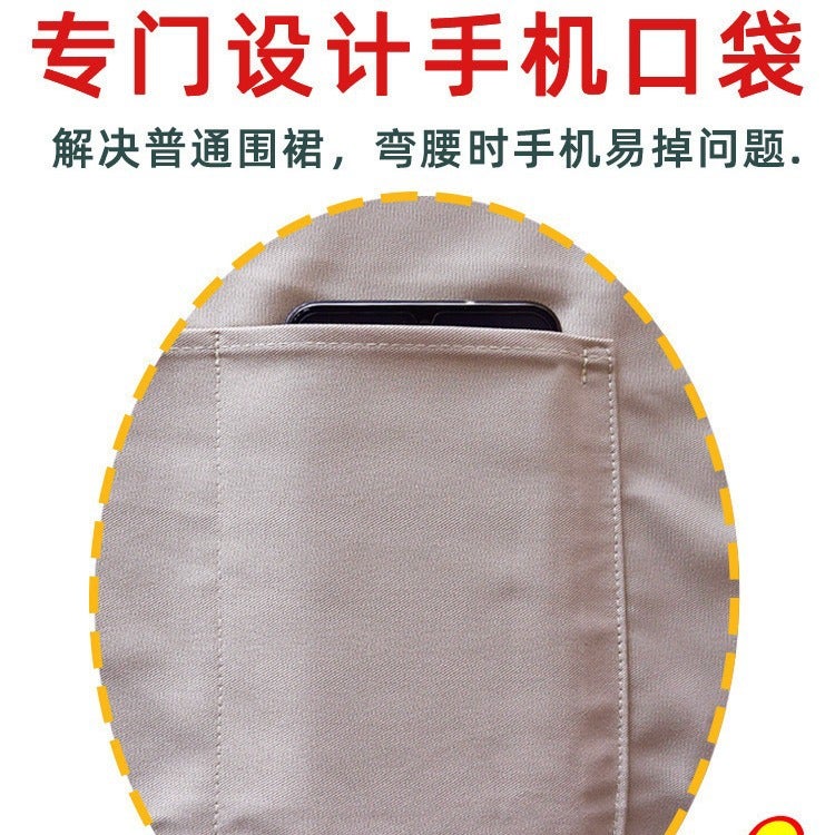 Waterproof Oilproof Cartoon Apron for Kitchen Black large pineapple - Image 4