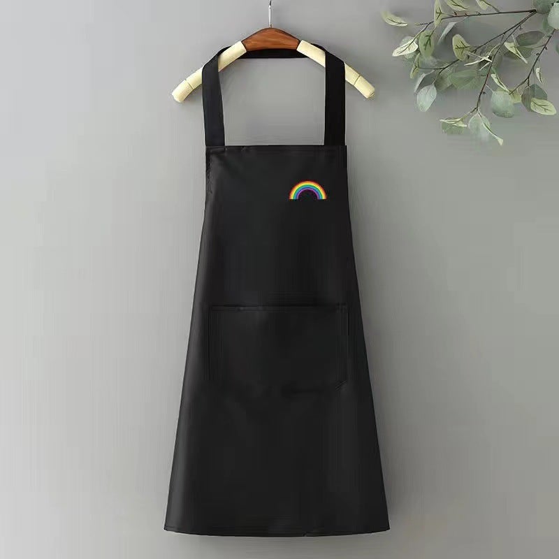 Waterproof Oilproof Cartoon Apron for Kitchen Black large pineapple - Image 3