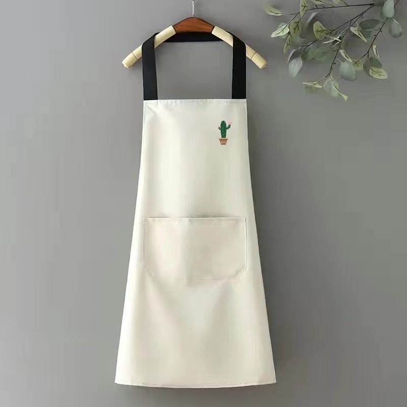 Waterproof Oilproof Cartoon Apron for Kitchen Black large pineapple - Image 2