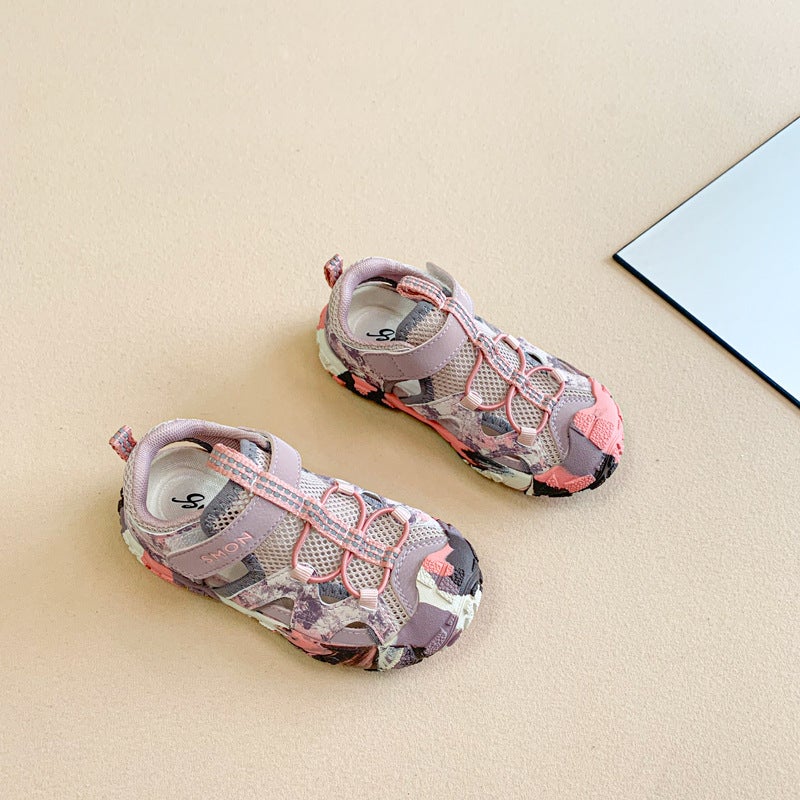 2025 Boys' Wrap-Through-Net Sports Sandals Girls' Fashionable All-Match Baby Casual Non-Slip Sandals - Image 1