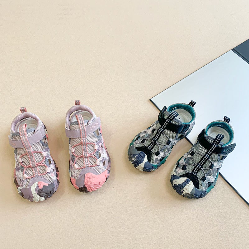 2025 Boys' Wrap-Through-Net Sports Sandals Girls' Fashionable All-Match Baby Casual Non-Slip Sandals - Image 2