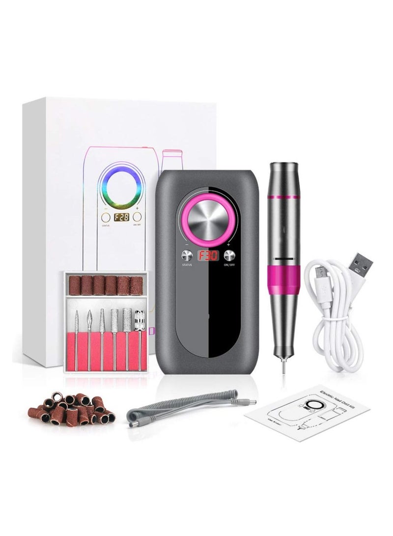 general Nail Drill Machine,30000rpm Professional Rechargeable Nail Drill Kit with Phone Power Bank Portable Electric Acrylic Nail Tools for Exfoliating,Grinding,Polishing - Image 1