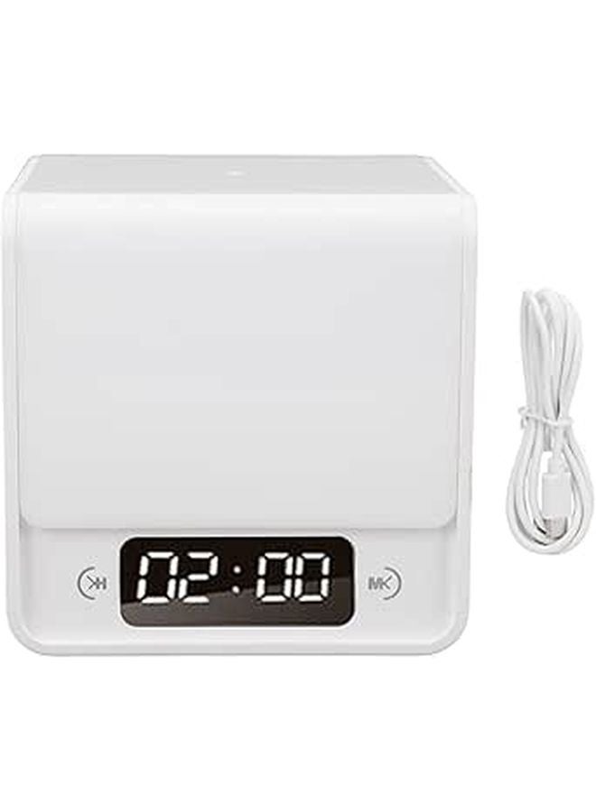Rechargeable LED Cube Night Light with Clock 3 Color Temperature Dimmable Portable for Kids Bedroom Camping - Image 1