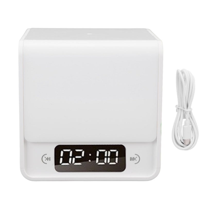 Rechargeable LED Cube Night Light with Clock 3 Color Temperature Dimmable Portable for Kids Bedroom Camping - Image 2