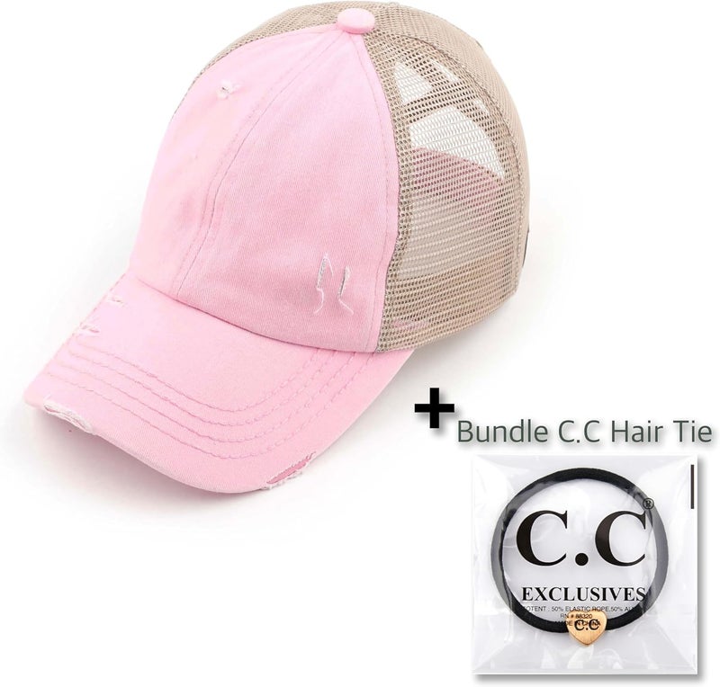 Cc Ponycap Messy High Bun Ponytail Adjustable Glitter Mesh Trucker Baseball Cap - Image 2