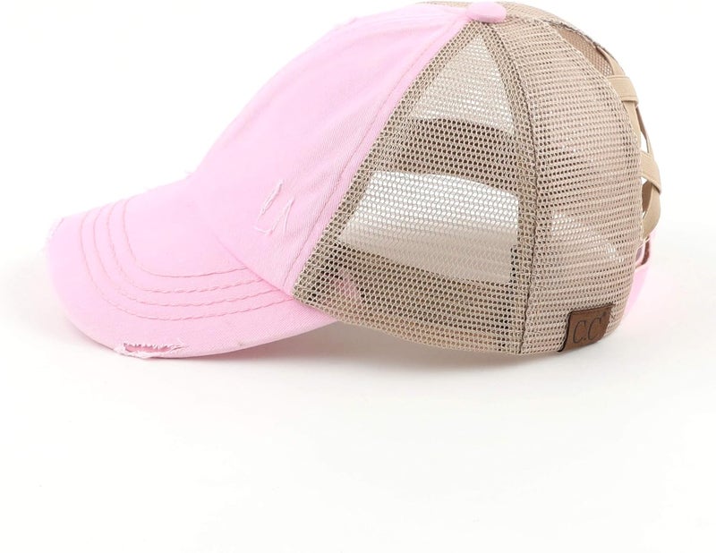 Cc Ponycap Messy High Bun Ponytail Adjustable Glitter Mesh Trucker Baseball Cap - Image 5