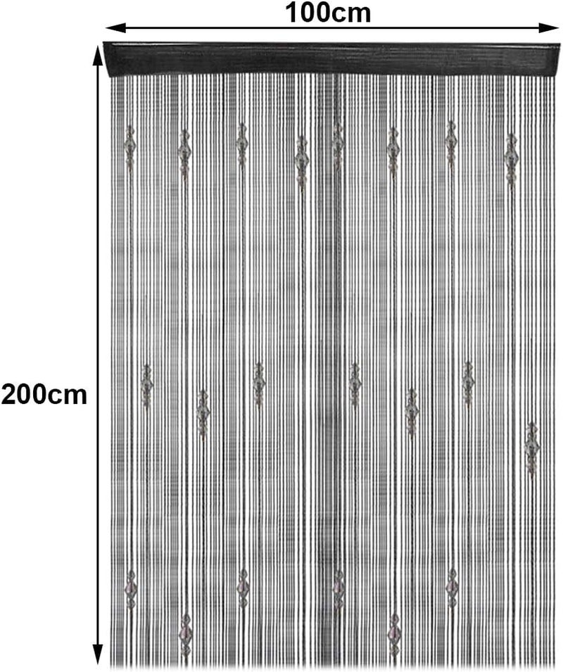 woobles 3.28 X 6.56ft String Curtains Black Beads Doorway Tassel Curtain Thread Fringe Crystal Door Window Panel Room Divider Curtain-White, 1 2M/39.4 78.8IN, VBJ31021YL59308729 White - Image 4