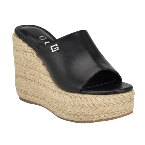 GUESS Women's EVBA Wedge Sandal, Black 001, 8 - Image 1