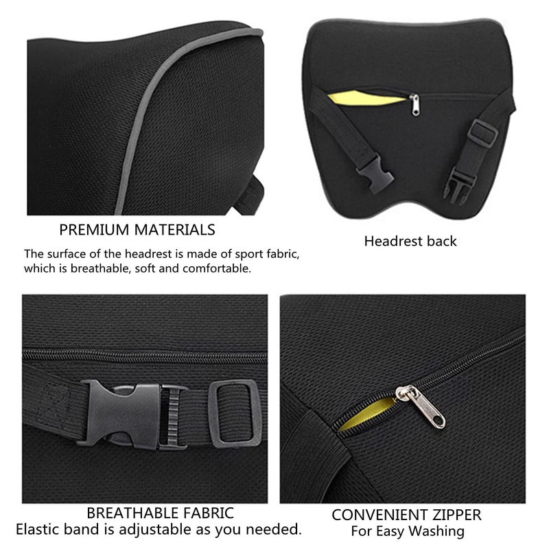 FEELING MALL Memory Foam Car Neck Rest Pillow, Car Seat Headrest Neck Rest Cushion - Ergonomic Car Neck Pillow Cervical Support for Neck Pain Relief in Office, Driving | Head & Neck Support in Travel - Image 2