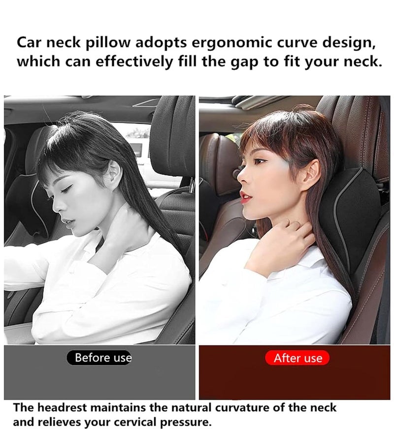 FEELING MALL Memory Foam Car Neck Rest Pillow, Car Seat Headrest Neck Rest Cushion - Ergonomic Car Neck Pillow Cervical Support for Neck Pain Relief in Office, Driving | Head & Neck Support in Travel - Image 3