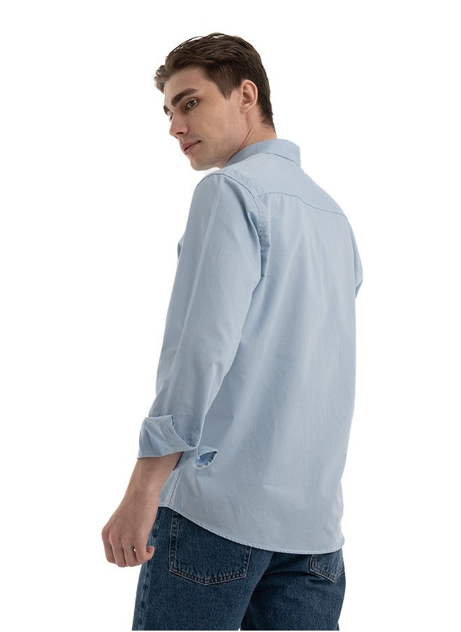 clever - Shirt Men's, Stylish,  Cotton , Baby Blue - Image 1