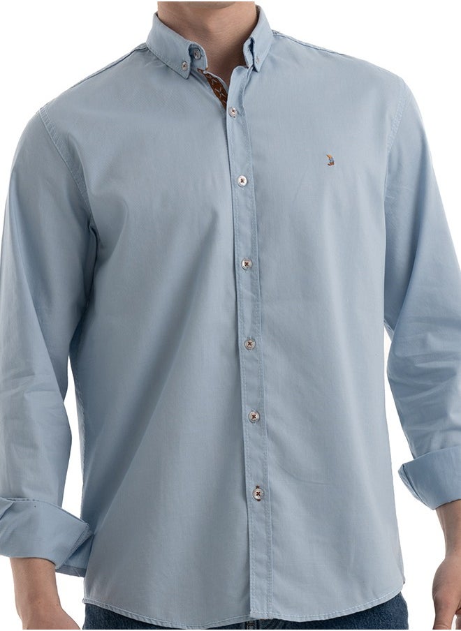 clever - Shirt Men's, Stylish,  Cotton , Baby Blue - Image 1