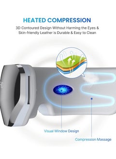 RENPHO Eye Massager with Heat, RENPHO True View Eye Massager for Migraines, 5 Modes Rechargeable Heated Temple Massager for Eye Relax, Improve Eye Circulation, Reduce Dry Eyes, Dark Circles, Delay Eye Aging  - Image 2