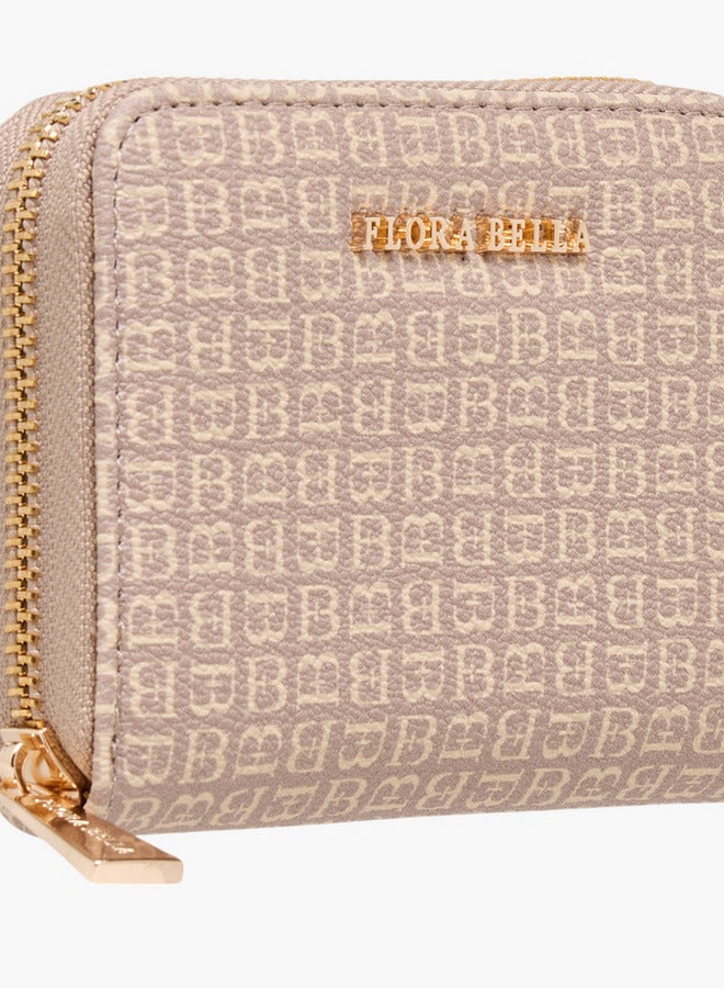Flora Bella By Shoexpress Monogram Print Zip Around Wallet - Image 3