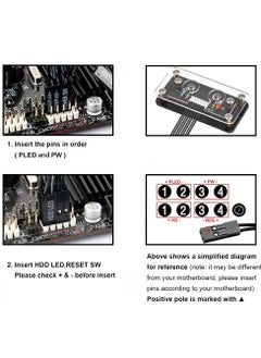 KASTWAVE Desktop Computer Power Button PC Switch External Power Switch Power Supply Button Restart Button for PC Case Motherboard Switch On Off Power SW Cables  - Image 3