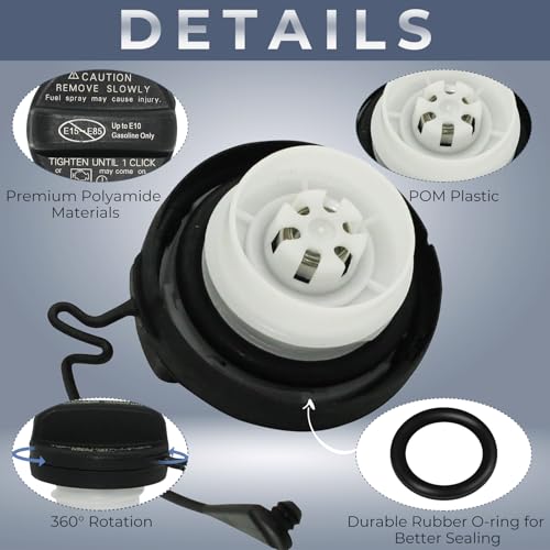 Anleecap Gas Cap Fuel Cap for Toyota Lexus, 2007-2013 Camry, 2010-2015 4Runner, 2009-2013 Tacoma, 2007-2014 Tundra, 2006-2012 RAV4, 2007-2013 Highlander, 2007-2013 Sienna, 2008-2016 Sequoia 77300-06040 - Image 3