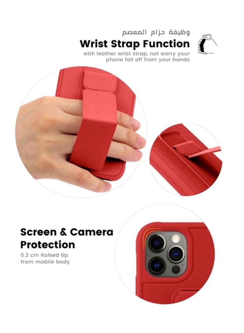 3In1 Magnetic Hand Grip Holder Case Cover With Tempered Glass Screen Protector For Iphone 12pro Red - Image 3