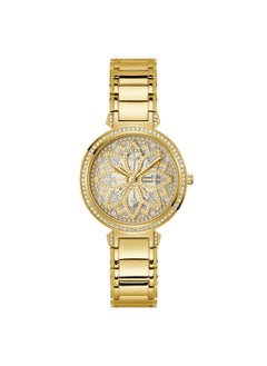 GUESS Guess Womens Lily Gold Tone Floral Dial Watch -  GW0528L2  - Image 1