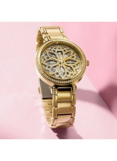 GUESS Guess Womens Lily Gold Tone Floral Dial Watch -  GW0528L2  - Image 3