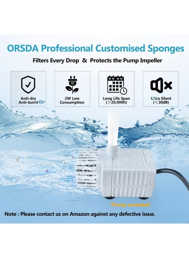 Orsda Cat Water Fountain Pump Filters Pet Water Fountain Pump Sponges Compatible With All Orsda/Zeepet Stainless Steel Dog And Cat Water Dispenser Black Filters Universal For All Models (8Pcs) - Image 5