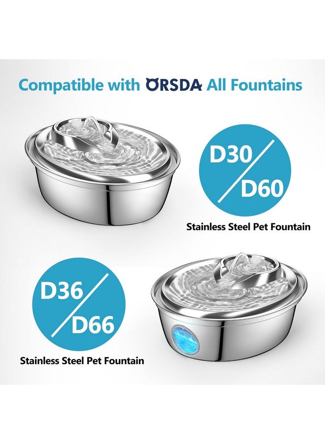 Orsda Cat Water Fountain Pump Filters Pet Water Fountain Pump Sponges Compatible With All Orsda/Zeepet Stainless Steel Dog And Cat Water Dispenser Black Filters Universal For All Models (8Pcs) - Image 4