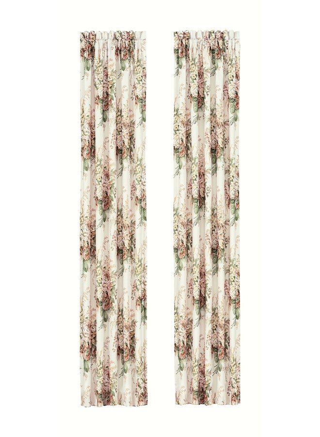 Overstock Five Queens Court 84" Window Panel Pair, Coral, 41X84 - Image 3