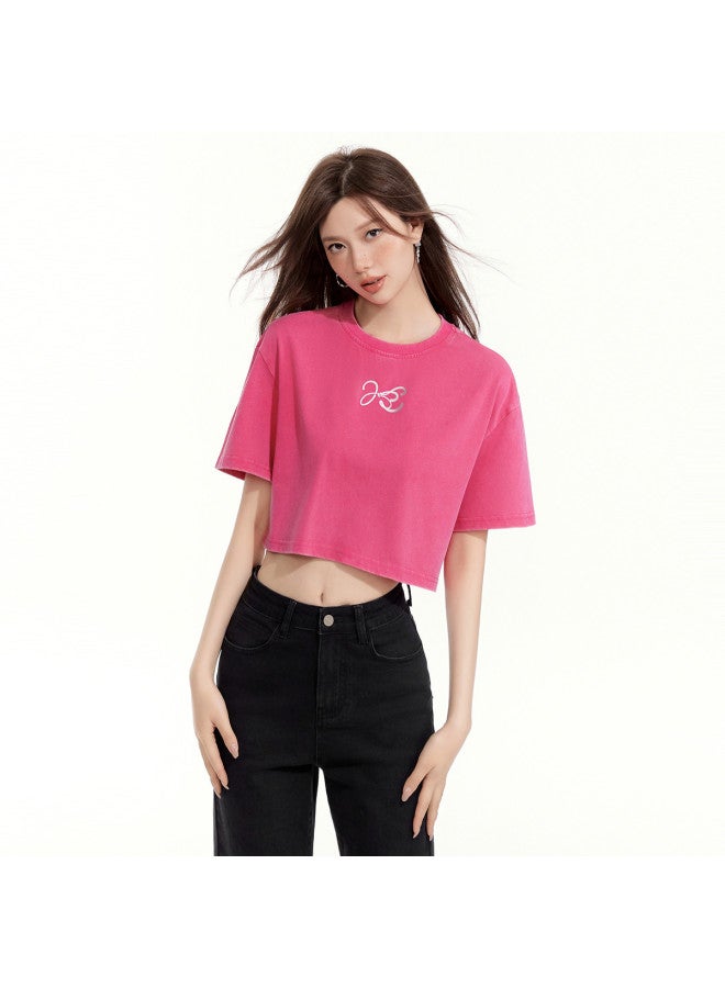 EPTISON Women's Short Sleeve T-shirt - Summer Vintage American Style Printed Cotton Loose Fit Cute Crop Top - Image 2