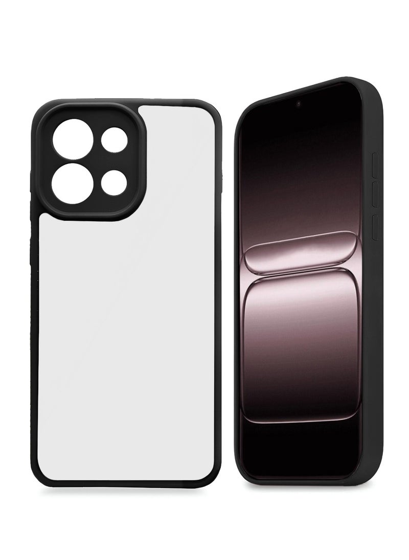 Wtech - OnePlus 13T 5G 2025 Shockproof Silicone Soft TPU Back PC Protective Phone Cover Case - Clear/Black - Image 1