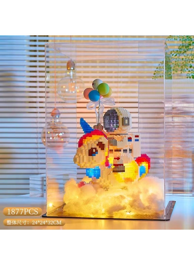 Unicorn Astronaut Tandem Building Blocks Assembled Children's Educational Toys Confession Balloon Ornaments For Men And Women Tanabata Gift - Image 4