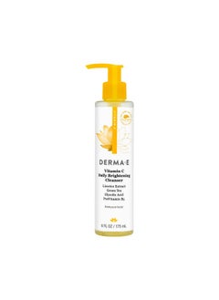 derma-e منظف فيتامين سي منظف يومي لتفتيح البشرة، غسول مرطب للوجه لتوحيد لون البشرة، منظف مرطب للوجه لتوهج متألق، 6 أونصة سائلة  - Image 2