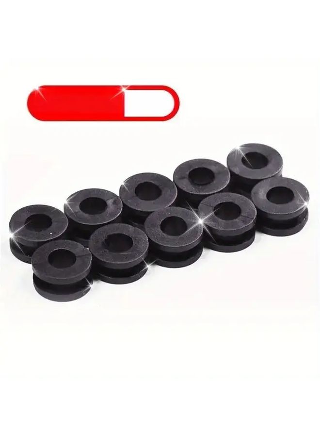 10 Black Rubber Motorcycle Frame Pads Heavy Duty Nonslip Grip Vibration Damping 10 Pcs - Image 1