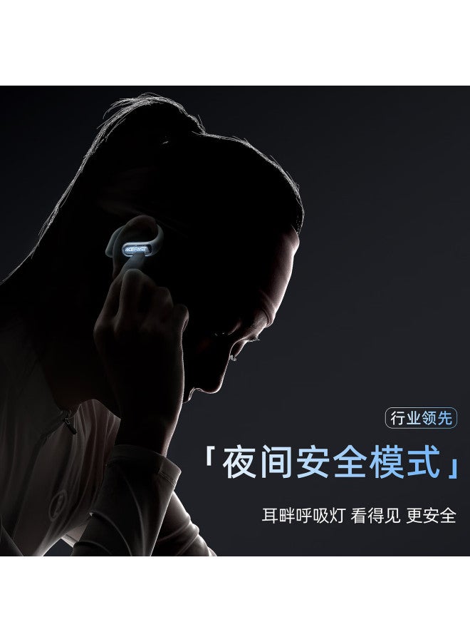 Acefast Speed Night Light Open Bluetooth Earphones Wireless Non-in-ear Sports Gaming Ear-hook New Comfortable Skin-friendly Fitness Sweat-proof Earphones - Hoarfrost Grey - Image 1
