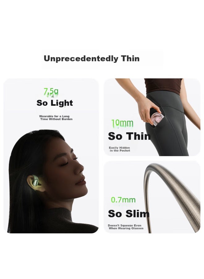 Acefast Speed Night Light Open Bluetooth Earphones Wireless Non-in-ear Sports Gaming Ear-hook New Comfortable Skin-friendly Fitness Sweat-proof Earphones - Hoarfrost Grey - Image 2
