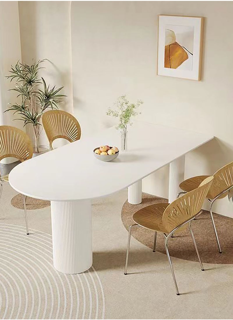 Modern Dining Table Kitchen Bar Table Minimalist Stone Top Dining Table Office Desk for Home Office Retail Three Metal Legs Cream White L180xH75xW90 cm - pzsku/ZF6A2DC6D9A93A8A53F5AZ/45/_/1707160174/05fa45d7-efc9-4c17-a7a7-fda426f2b5f4