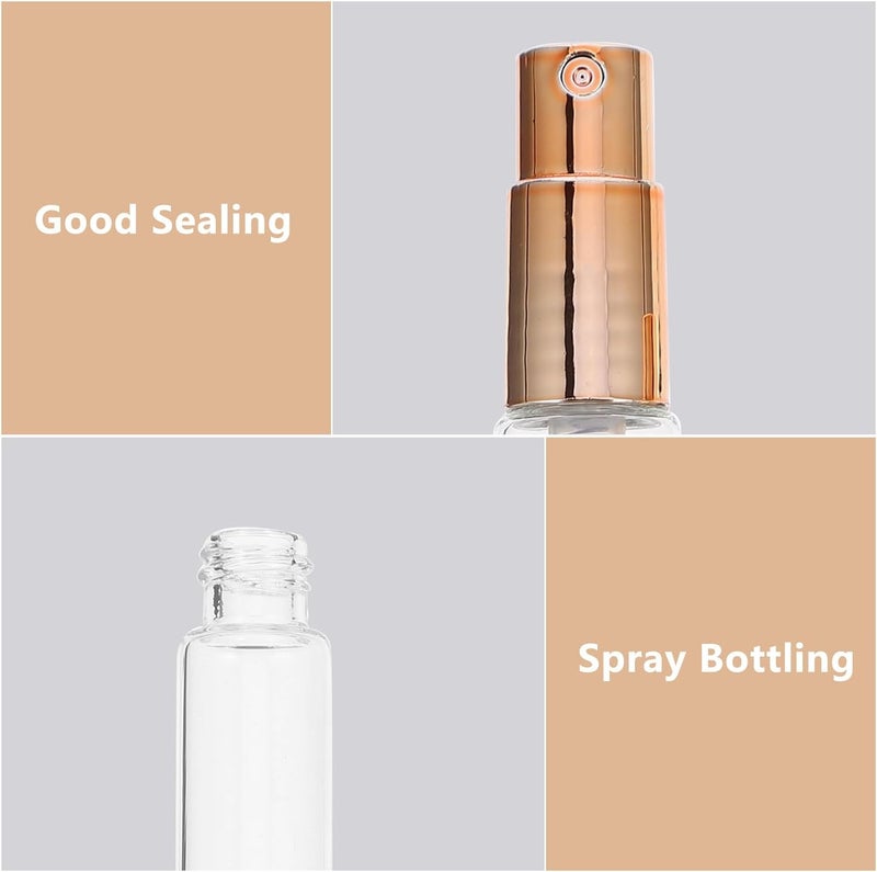 ABOOFAN 10pcs 5ml Glass Spray Bottles Gold Electroplated Sprayer, Portable Perfume Atomizer for Travel and Cosmetic Refilling - Image 5