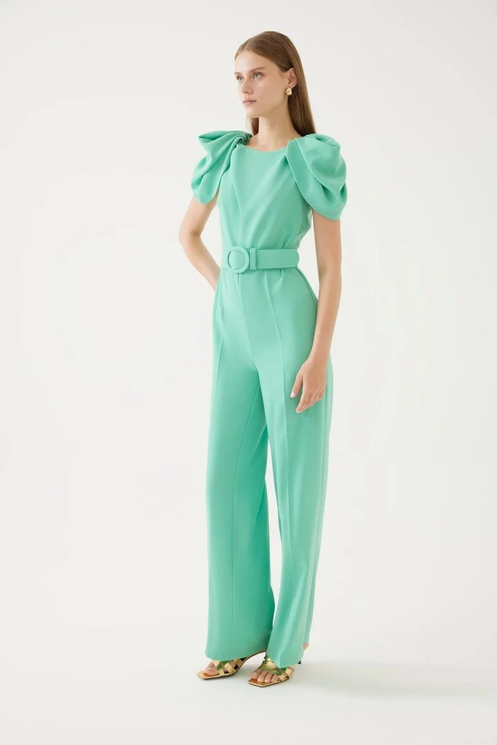 EXQUISE Jumpsuit with Sleeve Detail and Belt
