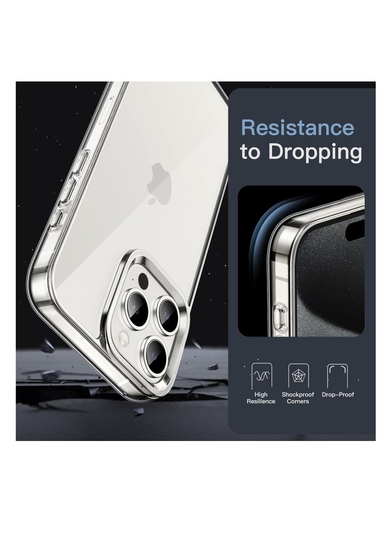 vesus Silicon Case Cover for Apple iPhone 15 Pro Max Shockproof Phone Bumper Cover, Anti-Scratch Back Case Cover Clear - Image 2